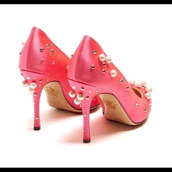 Rare 🔥🔥🔥Charlotte Olympia Bacall Pink Pumps - HOT PINK!!! - Picture 4 of 9